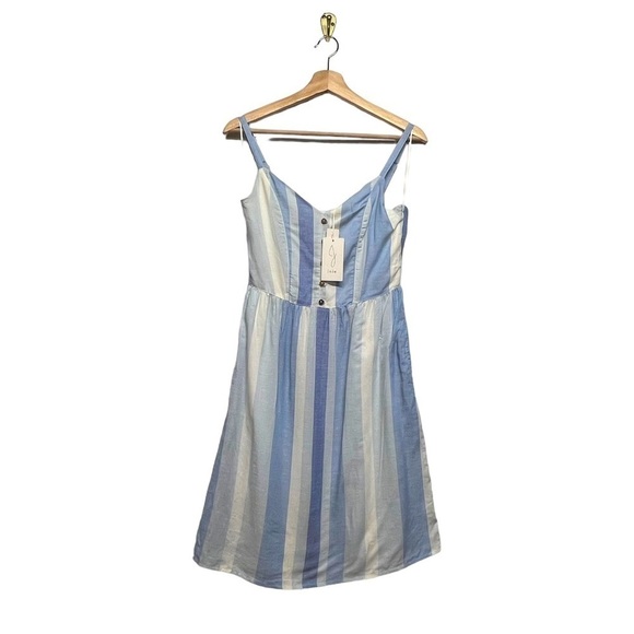 NWT JOIE Striped Midi Dress Blue White 2 - Picture 3 of 9